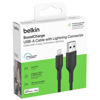 BoostCharge USB-A to Lightning ケーブル 2M ブラック BELKIN(ベルキン)