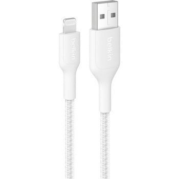 BoostCharge Pro USB-A to Lightning 編組ケーブル 2M ホワイト BELKIN(ベルキン)