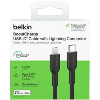 BoostCharge USB-C to Lightning ケーブル 1M ブラック BELKIN(ベルキン)