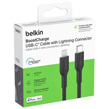 BoostCharge USB-C to Lightning ケーブル 1M ブラック BELKIN(ベルキン)