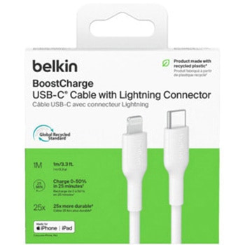 BoostCharge USB-C to Lightning ケーブル 1M ホワイト BELKIN(ベルキン)