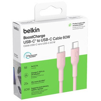 BoostCharge USB-C to USB-C ケーブル 60W 1M ピンク - BELKIN(ベルキン)