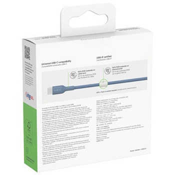 BoostCharge USB-C to USB-C ケーブル 60W 2M ブルー BELKIN(ベルキン)