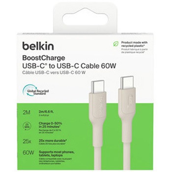 BoostCharge USB-C to USB-C ケーブル 60W 2M サンド - BELKIN(ベルキン)