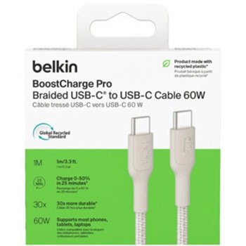 BoostCharge Pro USB-C to USB-C 編組ケーブル 60W 1M サンド - BELKIN(ベルキン)