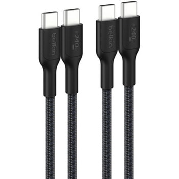BoostCharge Pro USB-C to USB-C 編組ケーブル 240W 1M ブラック 2本セット - BELKIN(ベルキン)
