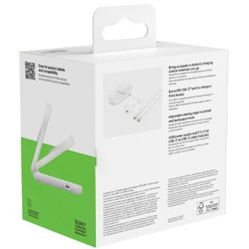 UltraCharge Qi2 25W 2-in-1 折りたたみ式マグネット充電器 ラウンド型 ホワイト BELKIN(ベルキン)