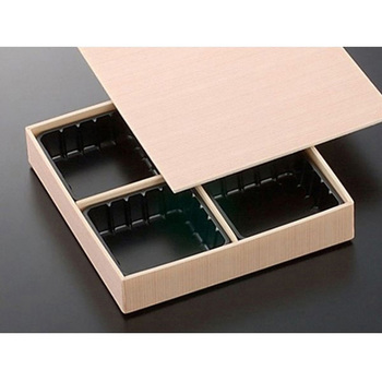 折箱 新WD松花堂4仕切小杉のせ蓋付90 90枚 中央化学