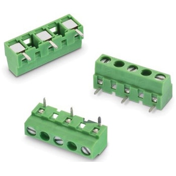 基板用端子台 2418シリーズ 10mmピッチ 1列 4極 緑 1袋 5個入 - WURTH ELEKTRONIK
