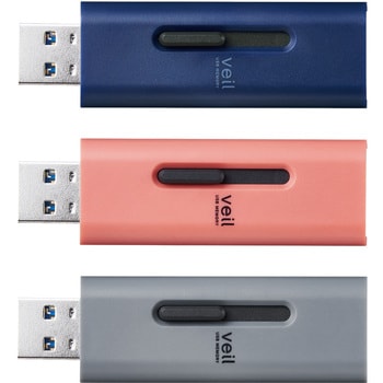USBメモリ USB3.2(Gen1) 高速データ転送 スライド式 キャップなし ストラップホール付 32GB レッド色 MF-SLU3032GRD