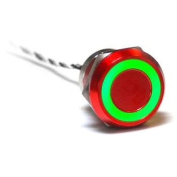 タッチスイッチ 静電容量型 ラッチ NO IP68 陽極酸化処理 赤 BULGIN