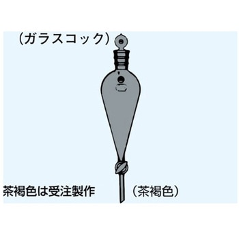 分液ロート スキーブ型(ガラスコック)茶 166シリーズ 日本理化学器械(NRK)