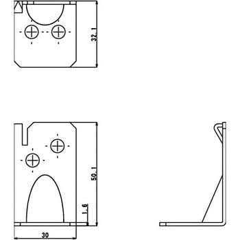 AA310200 フックコーナー床合板仕様 タナカ 寸法30×50×32×1.6(t)mm 1個