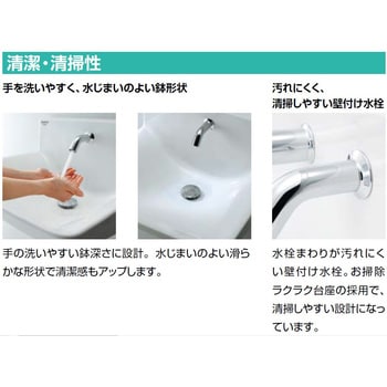 ハイバックガード洗面器 Mサイズ ハンドル水栓 水石けん供給タイプ