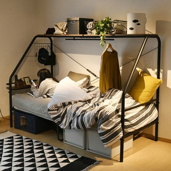 宮付き ベッドフレーム コンセント付き YAMAZEN(山善)