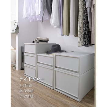 STRC-53L-4(WH/WH) 収納ボックス 奥行53cm 2個/3個/4個組 1セット(4個