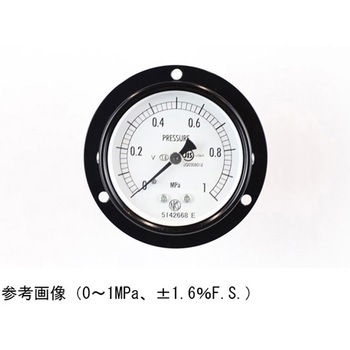 普通形圧力計(Φ60)埋込形D枠(取付穴)耐振用 AA15-221シリーズ 長野計器