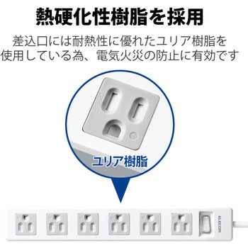 電源タップ 6個口 3P マグネット付き 一括スイッチ付 LED付 ホコリ防止