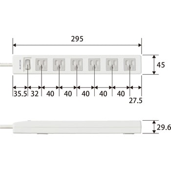 電源タップ 6個口  3P マグネット付き 一括スイッチ付 LED付 ホコリ防止シャッター RoHS OAタップ エレコム
