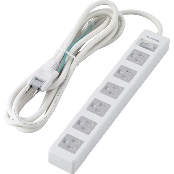 電源タップ 6個口  3P マグネット付き 一括スイッチ付 LED付 ホコリ防止シャッター RoHS OAタップ エレコム