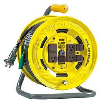 AC125V/15A/30m コードリール 漏電遮断器/アース付 エスコ