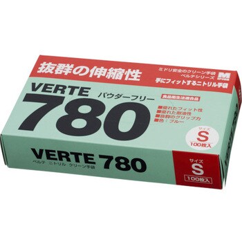 VERTE-780-N-S ディスポタイプ ニトリル製ソフト手袋 1箱(100枚