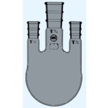 三頭フラスコ 側管角度 5° 茶 032シリーズ 日本理化学器械(NRK)