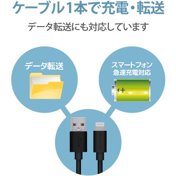Lightningケーブル A-Lightning データ通信 充電 RoHS指令準拠 USB ライトニング スマートフォン タブレット エレコム