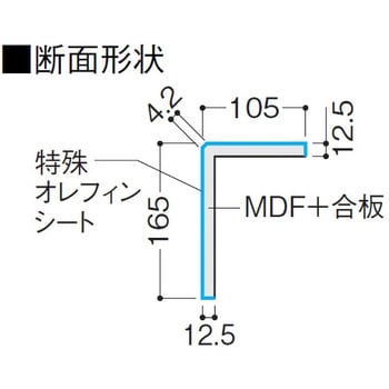 玄関造作材 L型框 特殊加工化粧シート