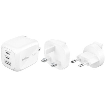 Belkin 70W 3ポート GaN充電器 プラグ交換式 EU&UKプラグ付属 BELKIN(ベルキン)