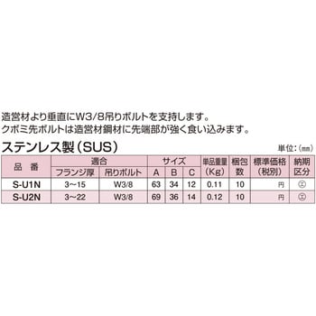 高ナット付Uラック ステンレス製(SUS304) 南電機 【通販モノタロウ】