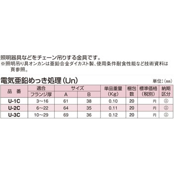 吊りボルト支持Uラック (オンカン付) 南電機