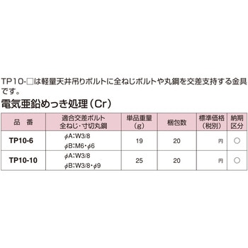吊りボルト交差支持金具 南電機
