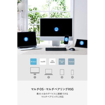 テンキーレス ワイヤレスキーボード Bluetooth & 無線2.4GHz両対応 日本語配列 超薄型 充電式 Precisionist エレコム