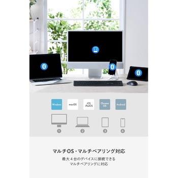 フルサイズ ワイヤレスキーボード Bluetooth & 無線2.4GHz両対応 日本語配列 超薄型 充電式 Precisionist エレコム