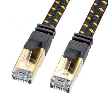 フラットLANケーブル(CAT8/メッシュ/ブラック) EA764BBシリーズ エスコ