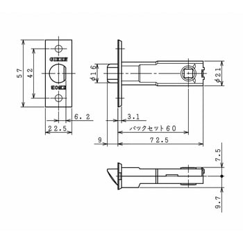 ノブ(握り玉)用取替えラッチ GIKEN(川口技研)