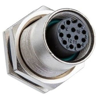 産業用丸形コネクタ 2極 M12 パネルマウント 1セット 50個入 AMPHENOL