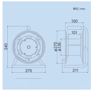 AC125V/15A/30m コードリール 温度センサー付 エスコ