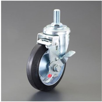 キャスター(自在金具・ねじ式・ブレーキ付・ゴム) EA986PTシリーズ エスコ