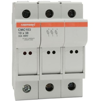 レール取り付けヒューズホルダ 32A CUS10 690 V ac → 1kV ac/dc Mersen