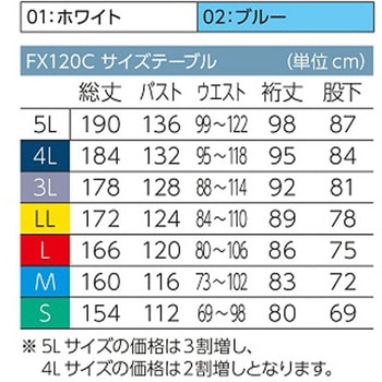 防塵ツナギ服 白 FX120C-01 東洋リントフリー