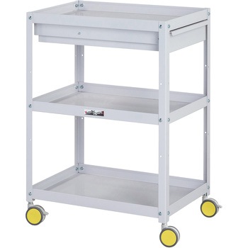 スチール製ワゴン色彩(イロドリ) 3段オープンタイプ ヤマテック