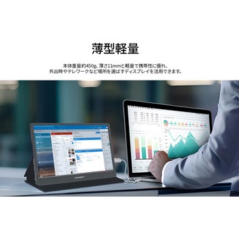 ディスプレイ13.3型/1920×1080/miniHDMI×1、USB-C×2/ブラック/スピーカー有/2年保証 JAPANNEXT