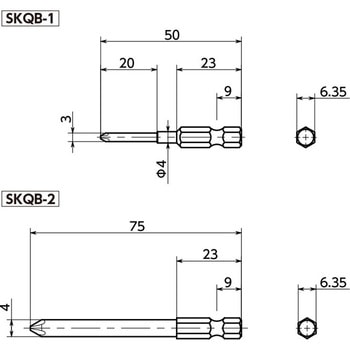 十字穴付き超極低頭ボルト用ビット NBK(鍋屋バイテック会社)