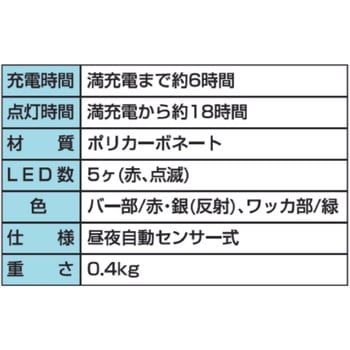 LEDソーラー式コーンバー 日保