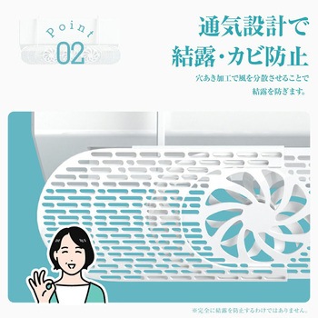 冷暖房対応エアコン風よけカバー(ファン付きタイプ) 日翔