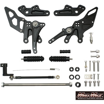 Mr Quick製 ホンダ モンキー125用 アルミ製 6ポディション バックステップ ブラック MAD MAX(マッドマックス)