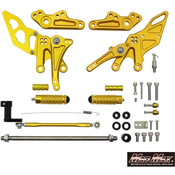 Mr Quick製 ホンダ モンキー125用 アルミ製 6ポディション バックステップ ゴールド MAD MAX(マッドマックス)