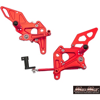 Mr Quick製 ホンダ モンキー125用 アルミ製 6ポディション バックステップ レッド MAD MAX(マッドマックス)